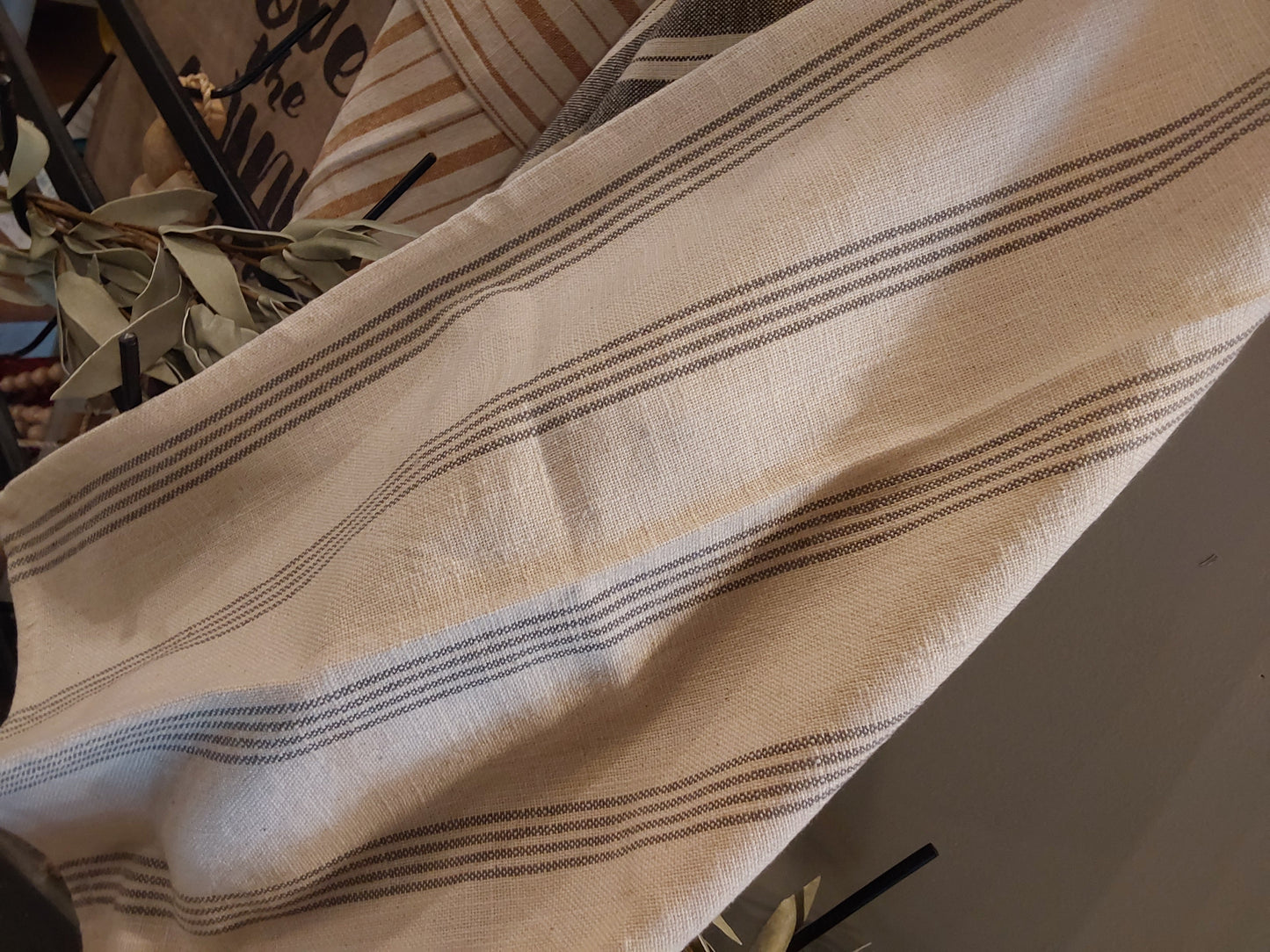 Woven Cotton Slub Tea Towel with Stripes, 3 Styles