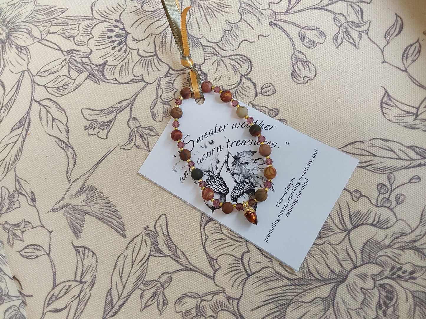 Sweater weather and acorn treasures  (Picasso Jasper bracelet)