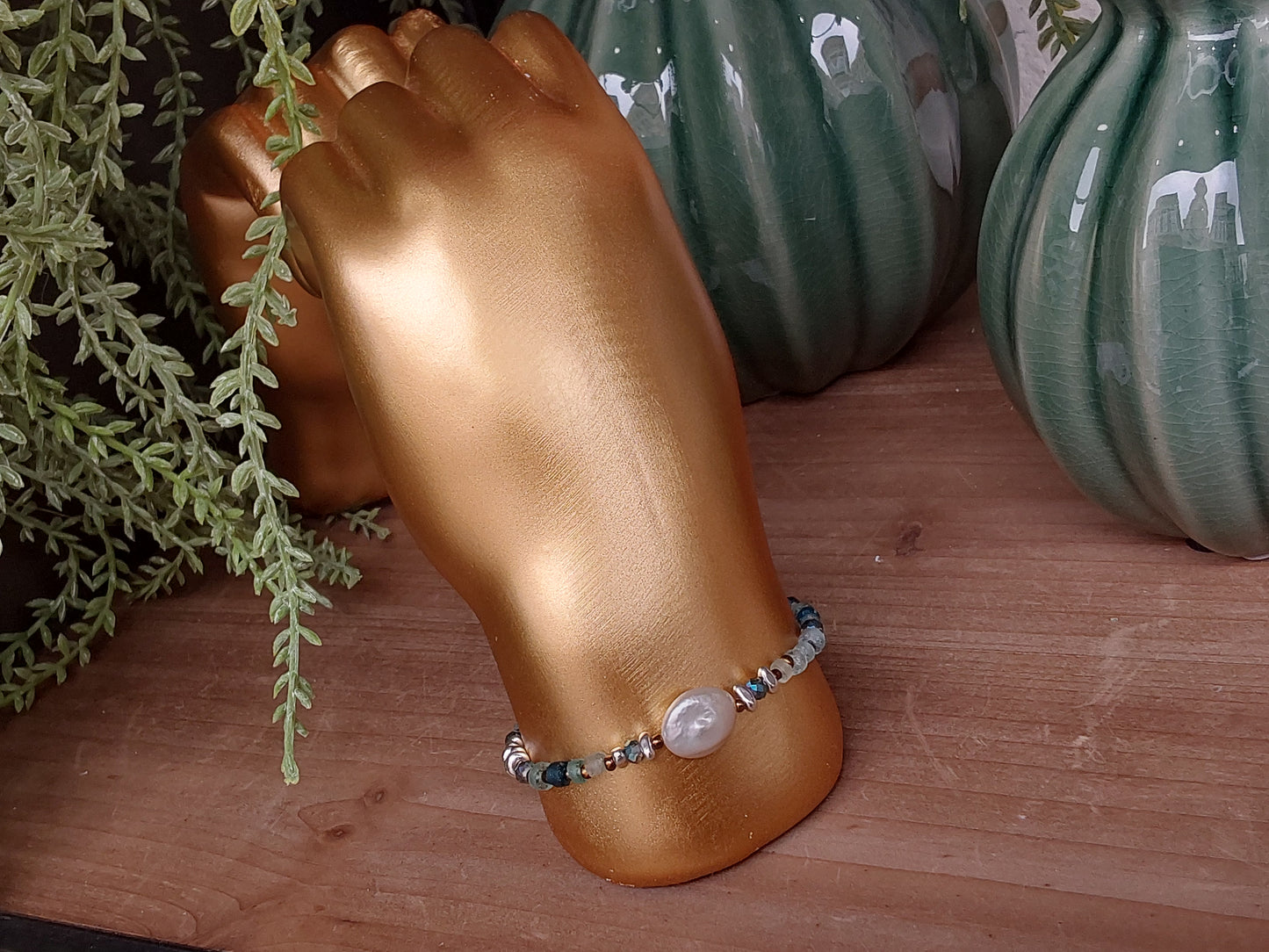 Chy's  Pearl and Roman Glass Bracelet