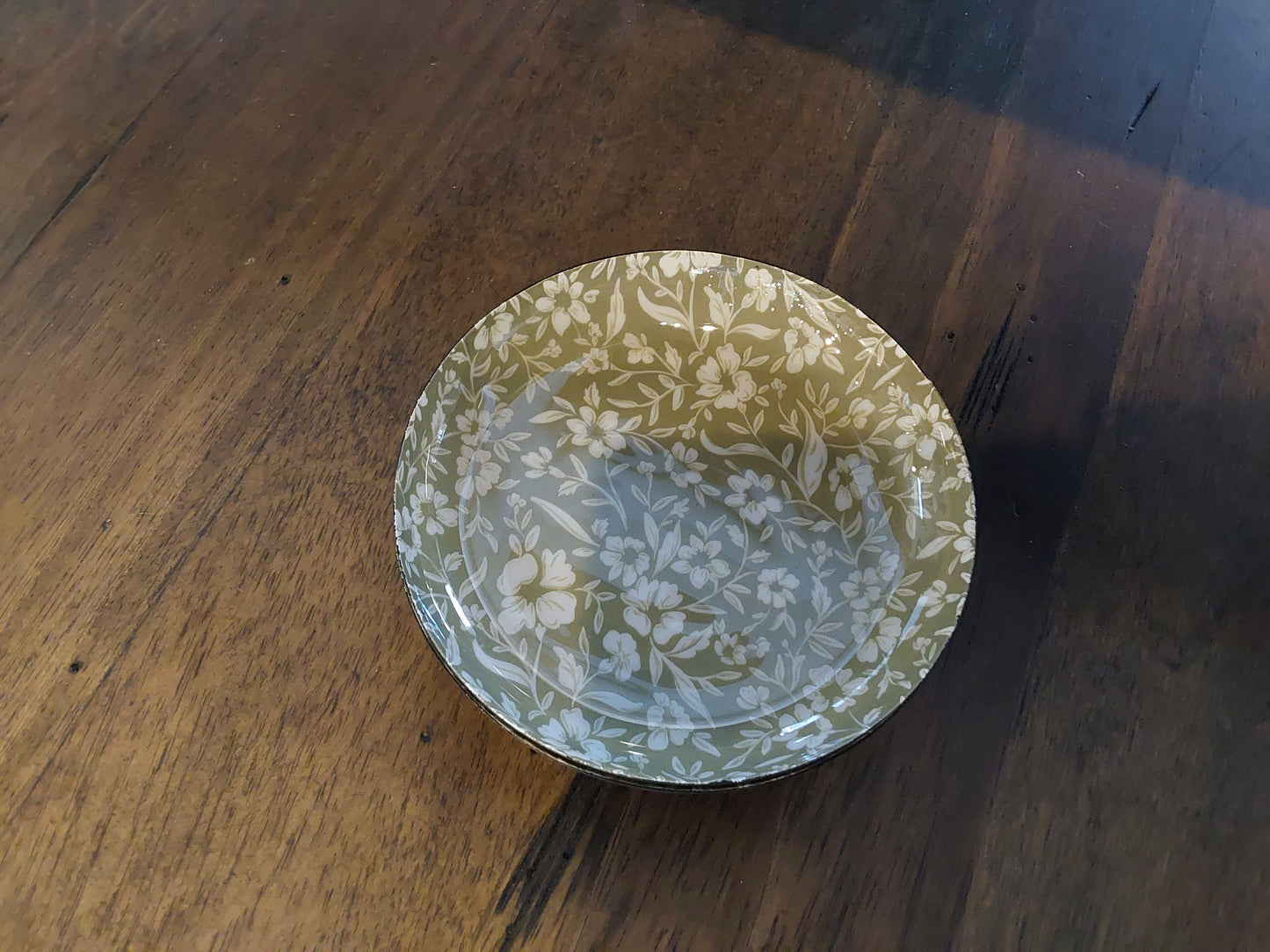 Round Vintage Floral Tidbit Plate