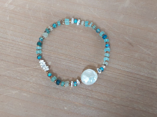 Chy's  Pearl and Roman Glass Bracelet