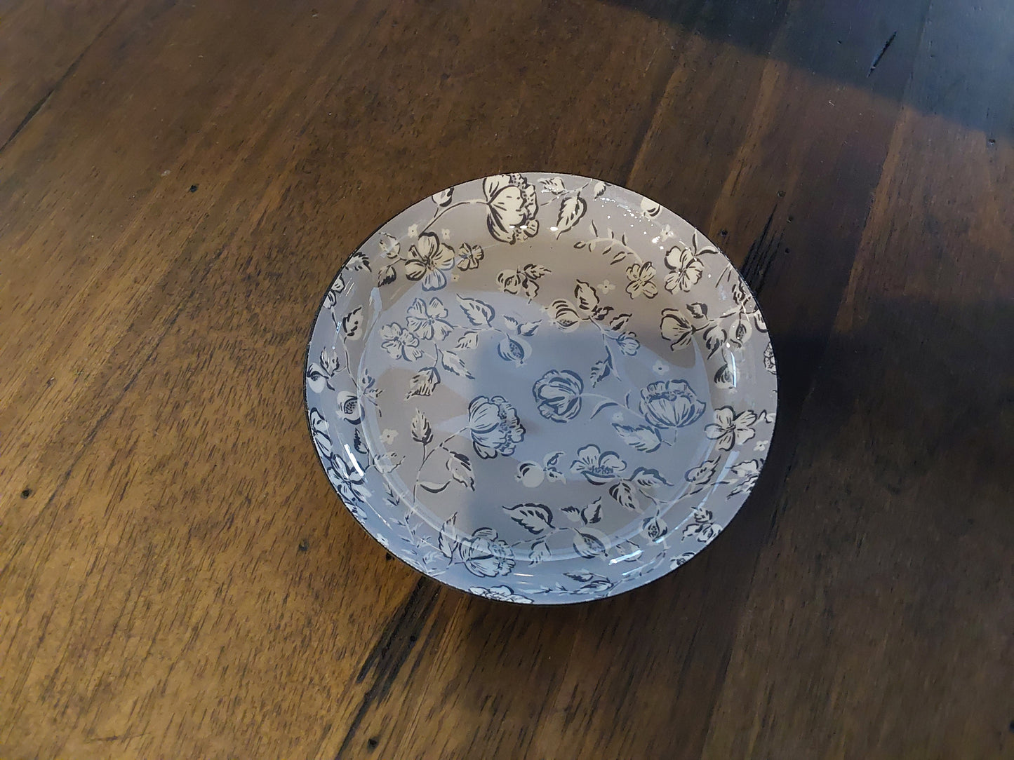 Round Vintage Floral Tidbit Plate