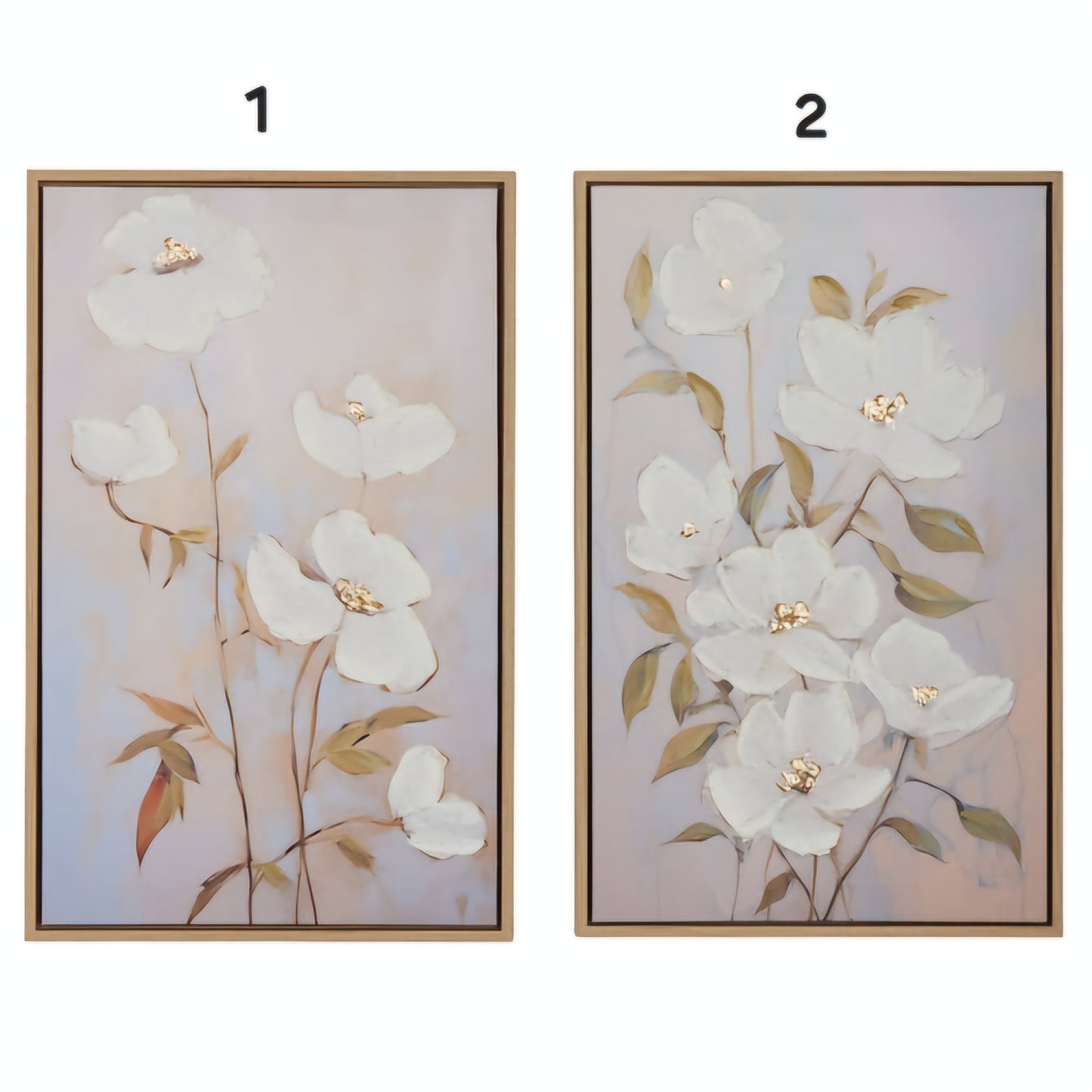 21.5" WHITE BLOOMS FRAMED WALL ART