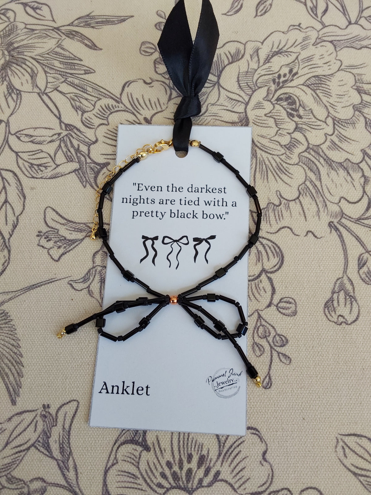 Black bow Anklet