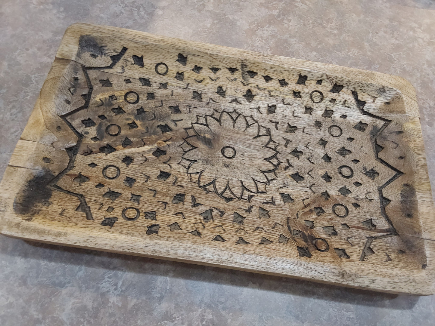 Carved Wood Mango Tray