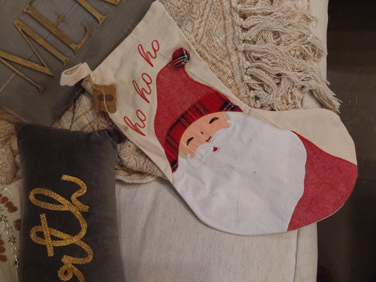 Santa Plaid Stocking