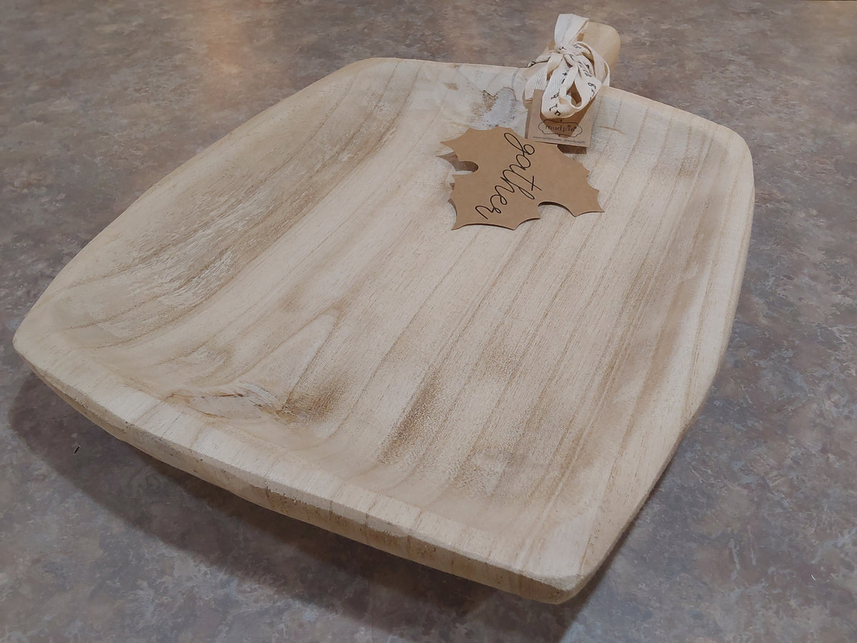 Tall Wood Pumpkin Tray