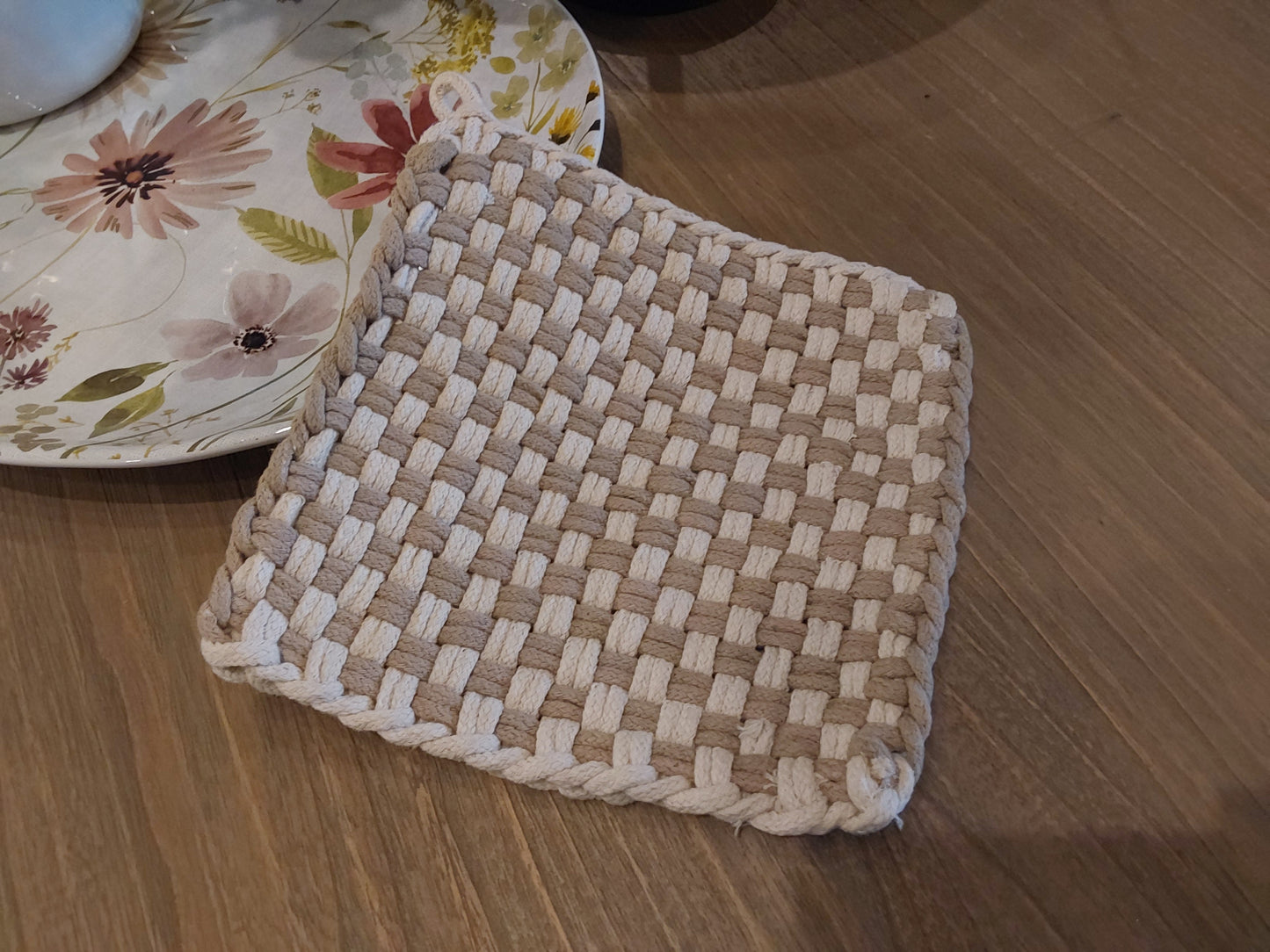 Cotton Crochet Check Pot Holder