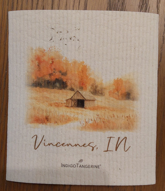 Fall Field Barn -Vincennes, In. Swedish Dish Cloth