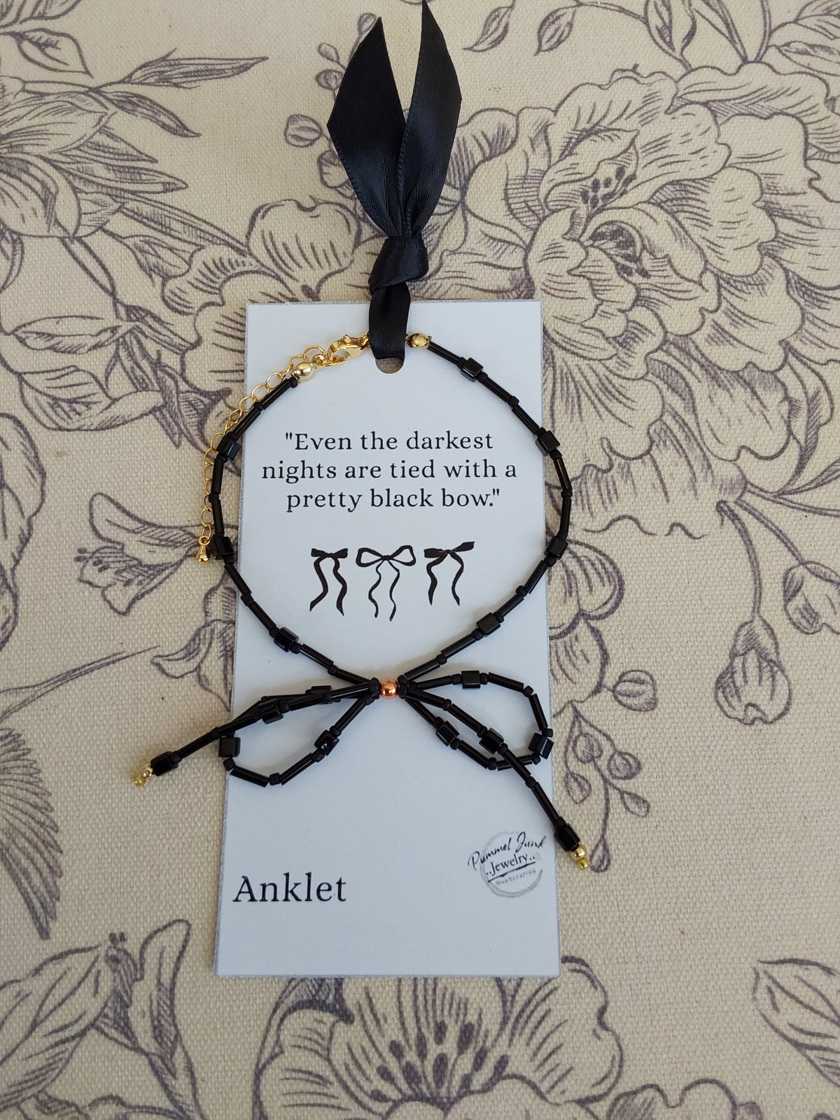 Black bow Anklet