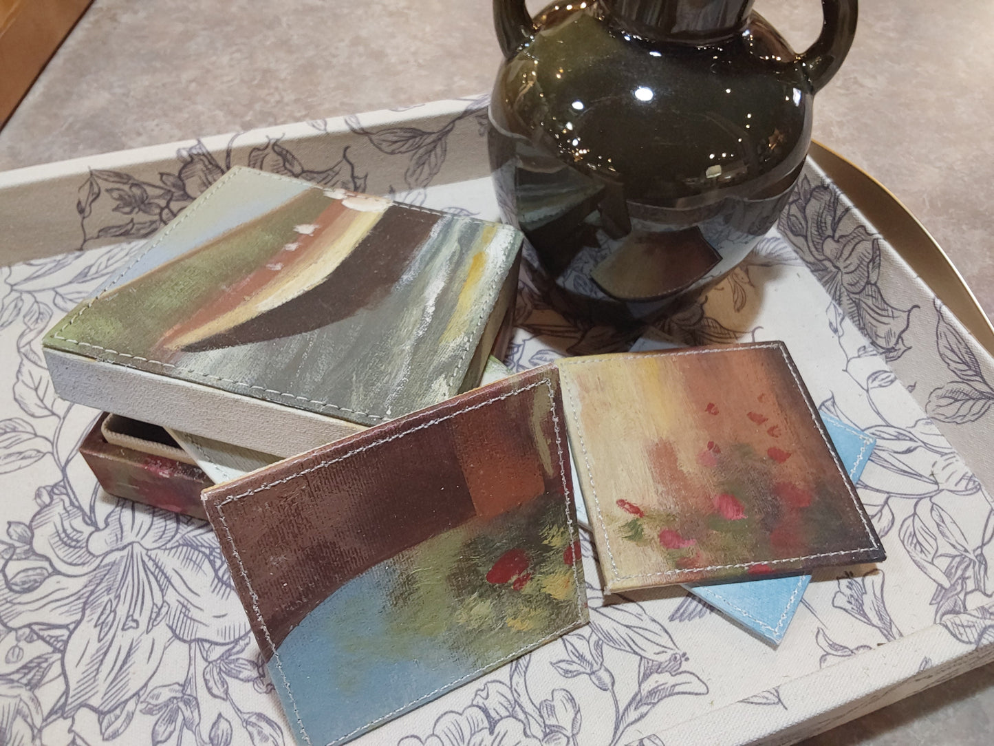 Coaster Set In Decorative Box (each one will vary)