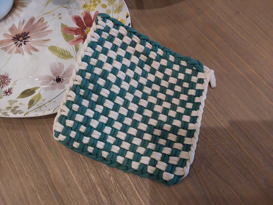 Cotton Crochet Check Pot Holder