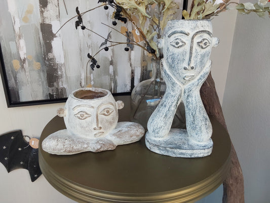 Painted Resin Face Planters