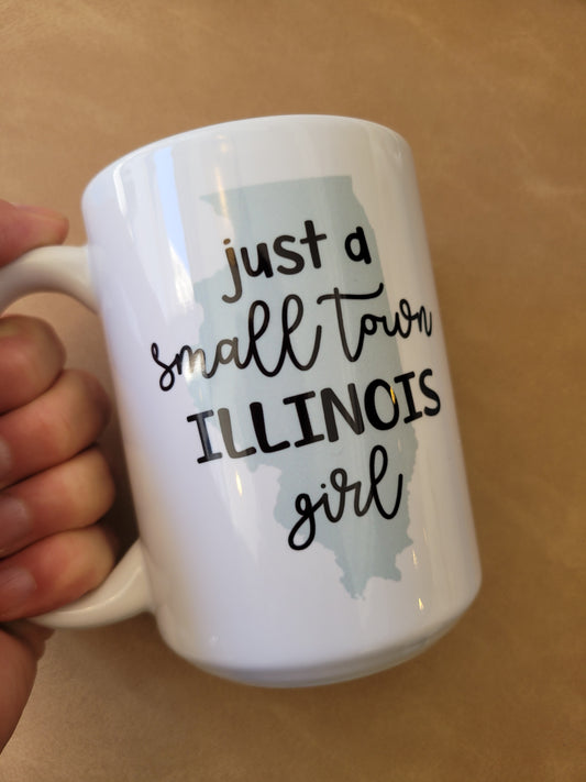 L Small Town Illinois Girl Mug