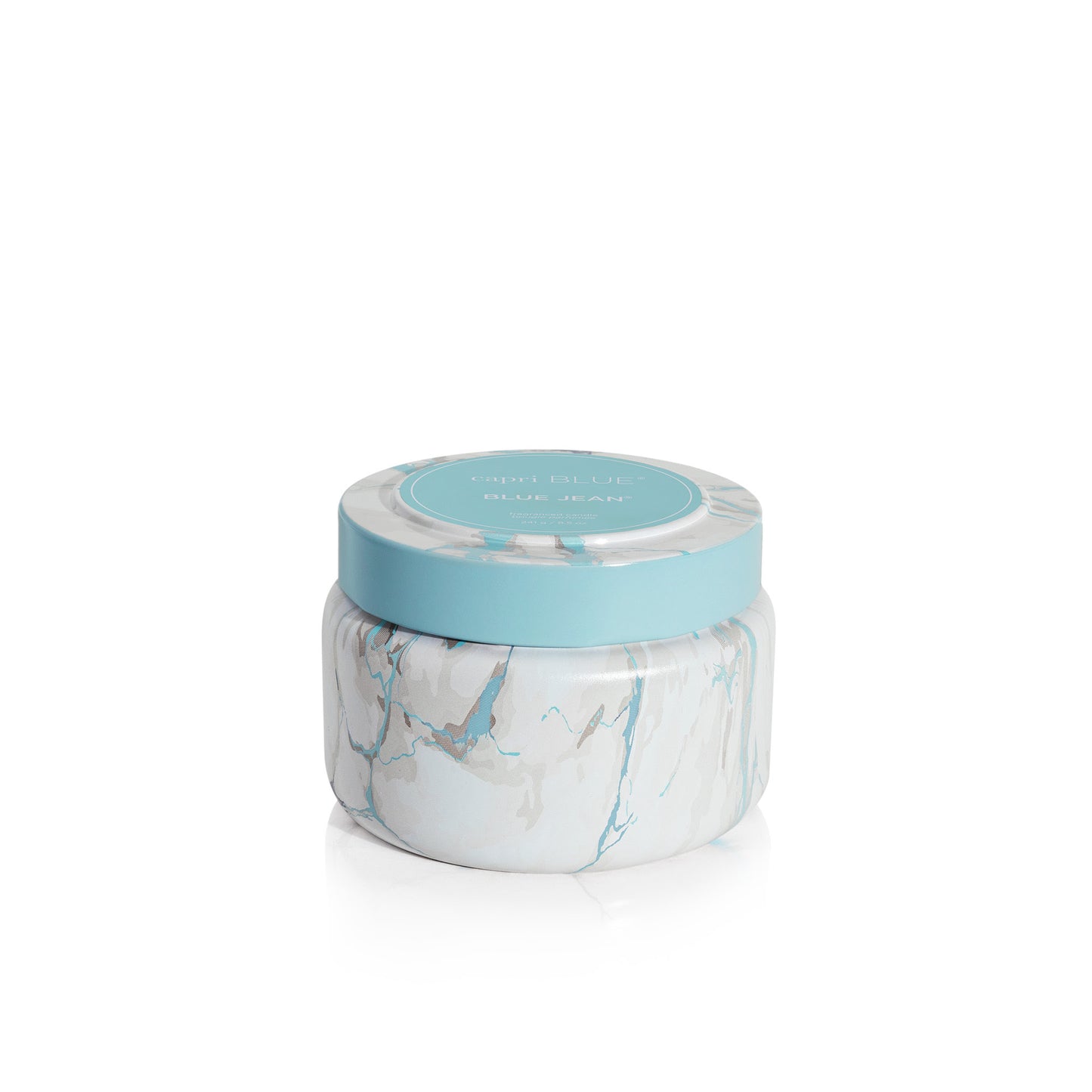Blue Jean Modern Marble Travel Tin Candle
