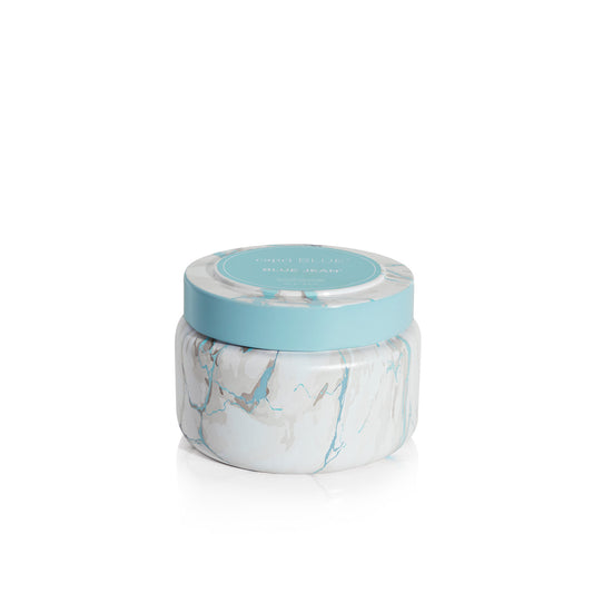 Blue Jean Modern Marble Travel Tin Candle