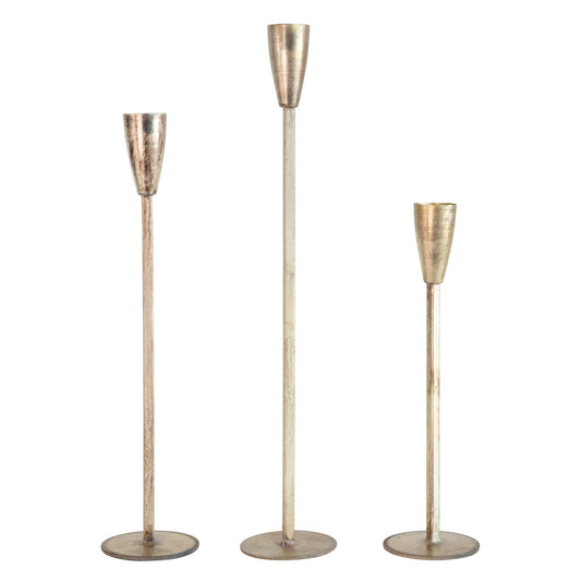 L Metal Taper Holder with Antique Finish 1 pc