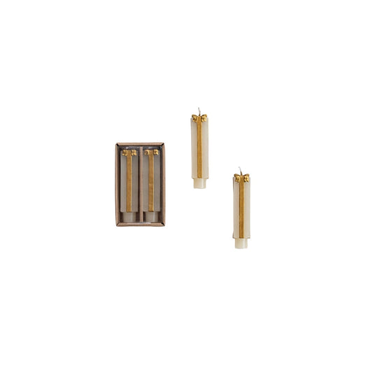 Unscented Package Shaped Taper Candles in Box, Set of 2