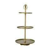 Metal & Aluminum 3-Tier Tray, Gold Finish, KD