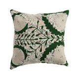 18" Square Cotton Voile Pillow with Hand-Embroidered Kantha Stitch