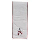 Table Runner with Embroidered Snowman & Bird Image