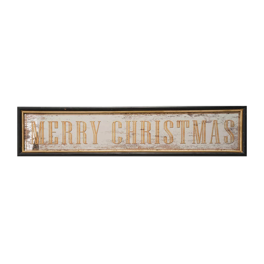 Wall Decor with Antiqued Mirror "Merry Christmas"