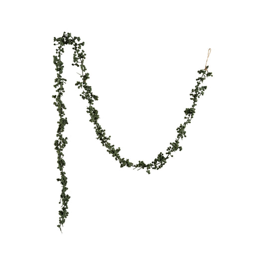 Flocked Foam Ball Garland, Dark Green