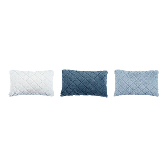Faux Fur Quilted Lumbar Pillow