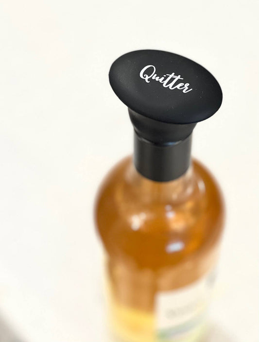 Quitter Silicone Wine Stopper- Black: Black
