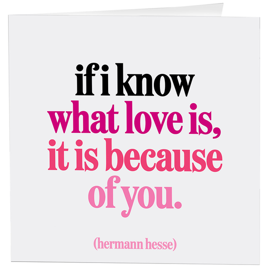 Cards - D121- I Know What Love Is - Love - (Herman Hesse)