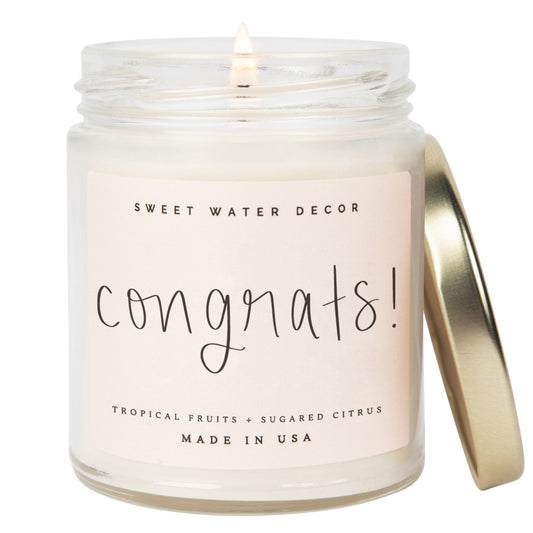 Congrats! 9 oz Soy Candle - Home Decor & Gifts